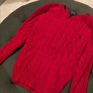 Polo Ralph Lauren Youth M Red Cable Sweater